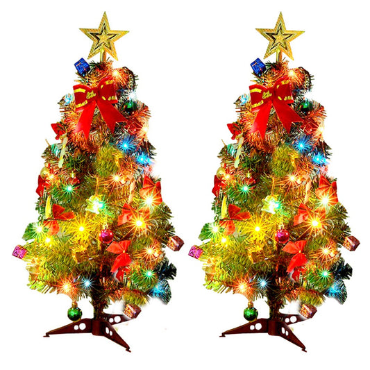2X 30cm Tabletop Christmas Tree Ornament with Lights