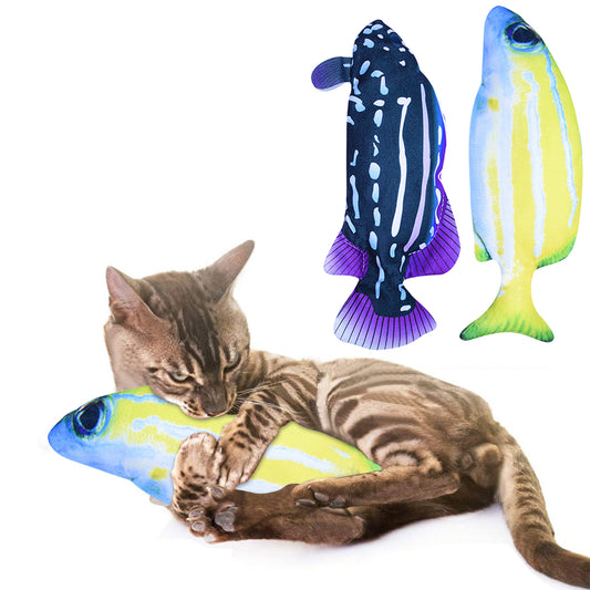 2X Floppy Fish Cat Toy Cat Chew Toy Style 1 and 2