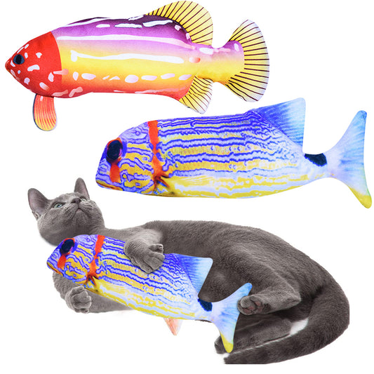 2X Floppy Fish Cat Toy Cat Chew Toy Style 3 and 4