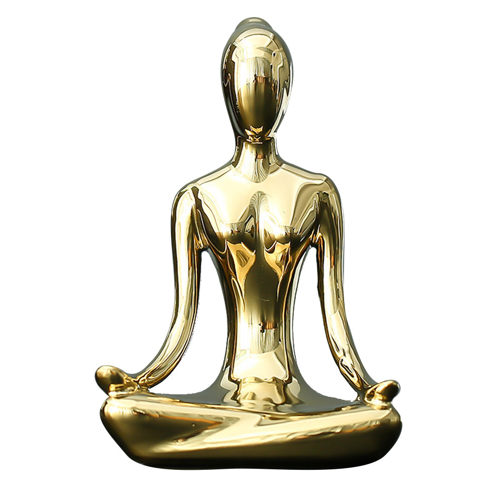 1X Ceramic Yoga Girl Desktop Decoration Statues Style 1