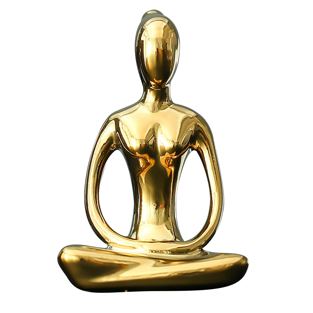 1X Ceramic Yoga Girl Desktop Decoration Statues Style 3