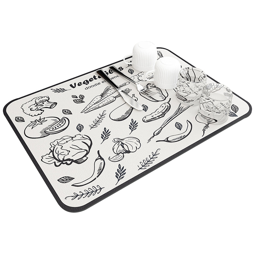30x40cm Kitchen Absorbent Quick Dry Placemat White