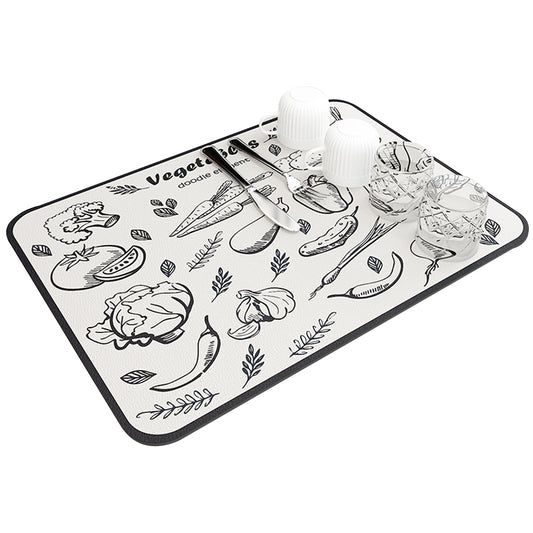 30x40cm Kitchen Absorbent Quick Dry Placemat White