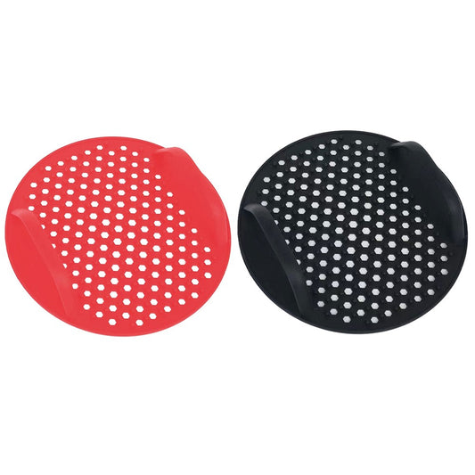 2Pcs Air Fryer Silicone Pot Baking Basket Oven Nonstick Liners Red and Black