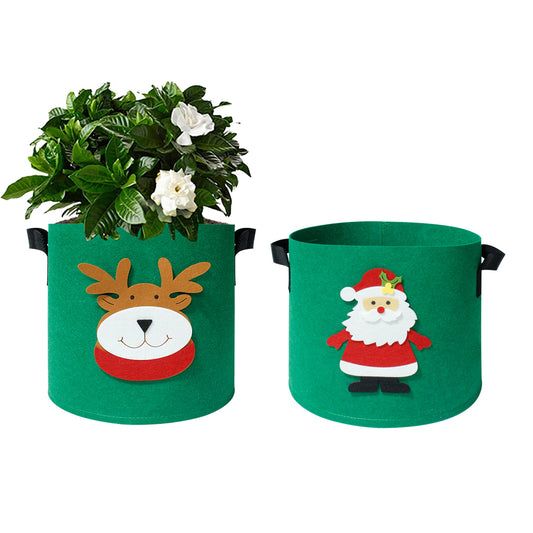 2X Christmas Printed 7 Gallon Non Woven Potato Vegetable Grow Bags