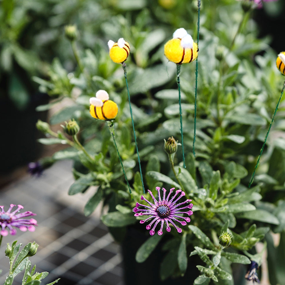 5Pcs Garden Bee Stakes Decoration Yard Plant Pot Ornament