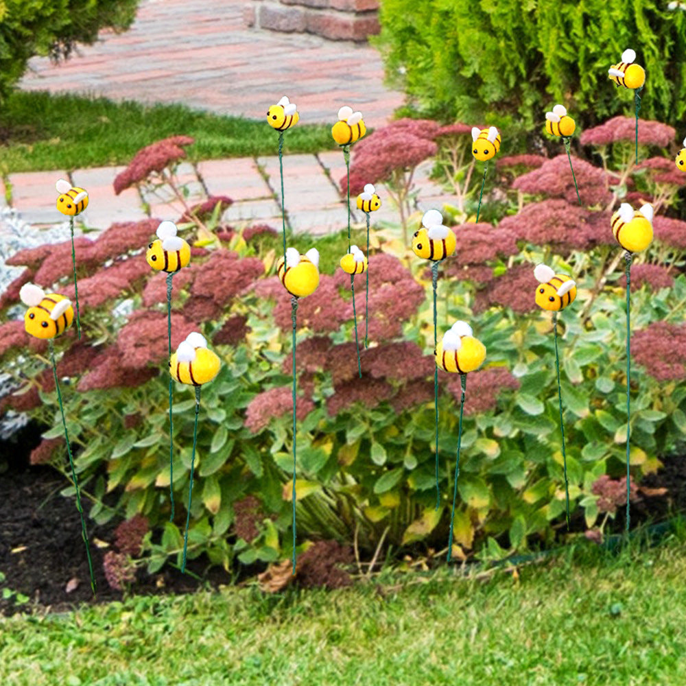5Pcs Garden Bee Stakes Decoration Yard Plant Pot Ornament