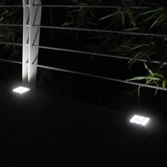 4Pcs Solar Powered Square LED Garden Ground Light White Lights