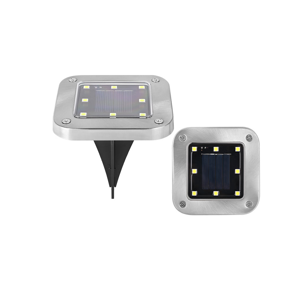 4Pcs Solar Powered Square LED Garden Ground Light Warm Lights