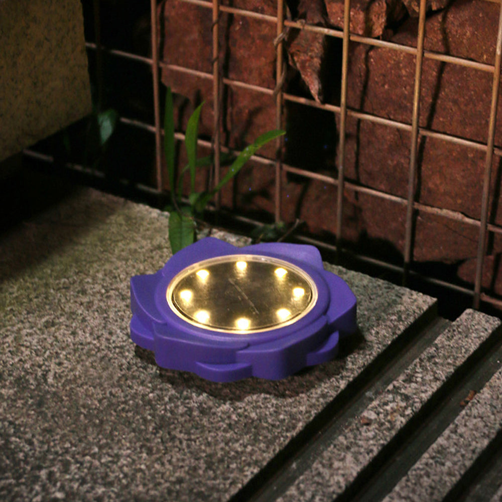 4Pcs 8LEDs Outdoor Garden Solar Ground Lights Purple