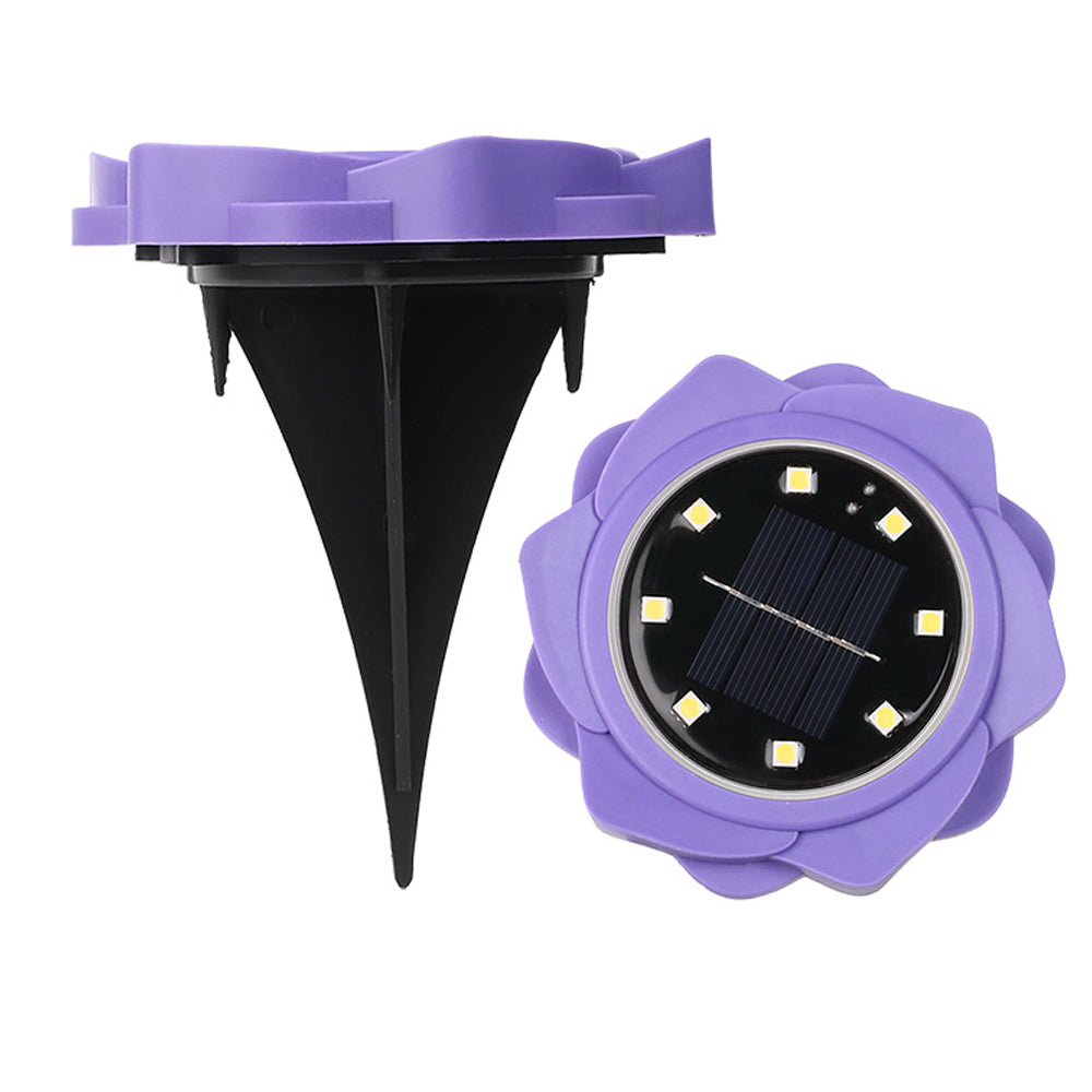 4Pcs 8LEDs Outdoor Garden Solar Ground Lights Purple