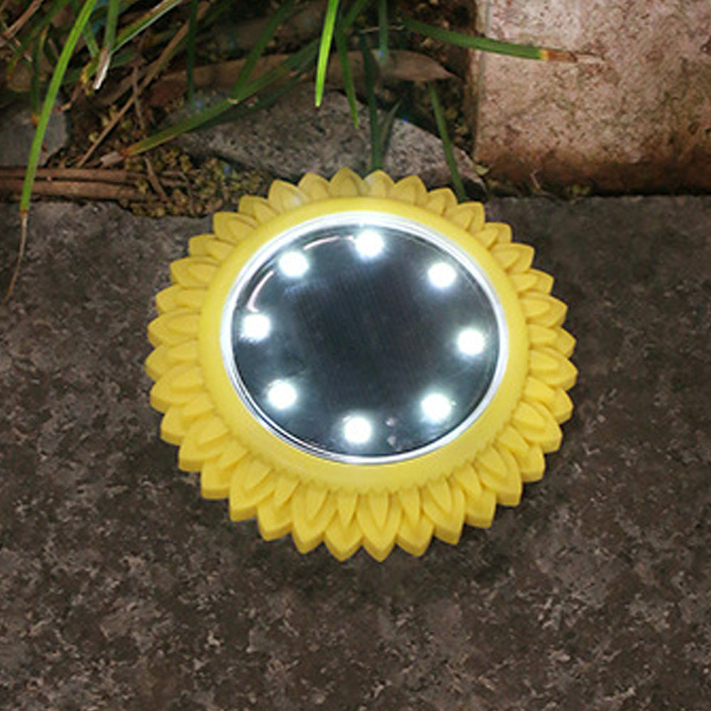 4Pcs 8LEDs Outdoor Garden Solar Ground Lights Yellow