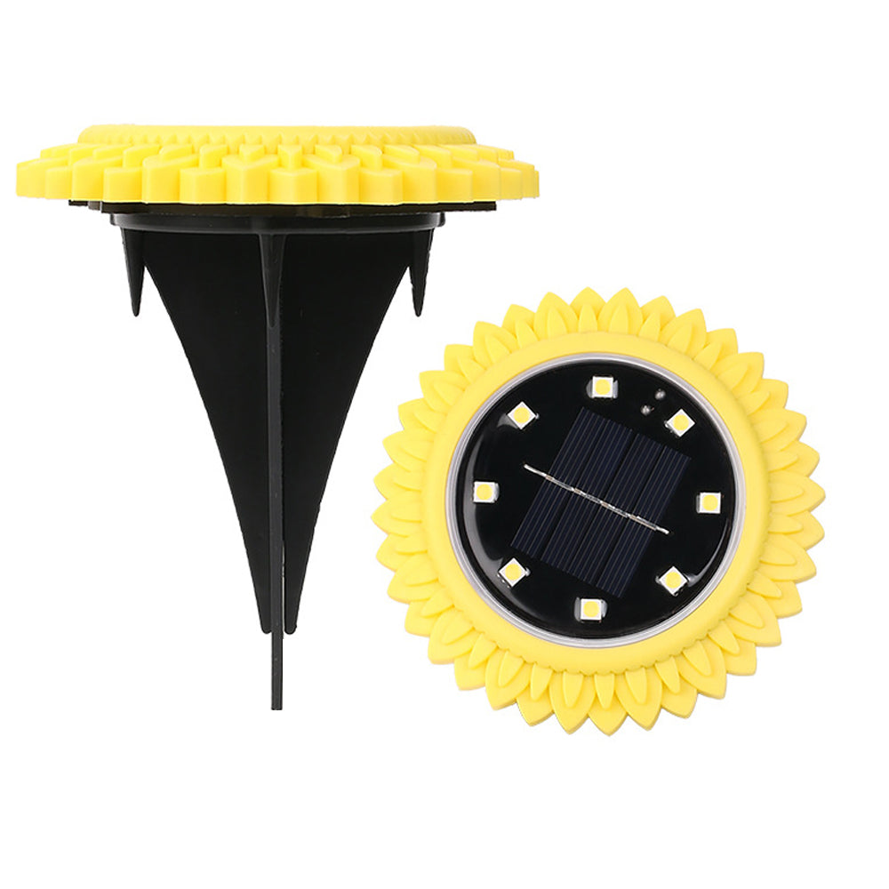 4Pcs 8LEDs Outdoor Garden Solar Ground Lights Yellow