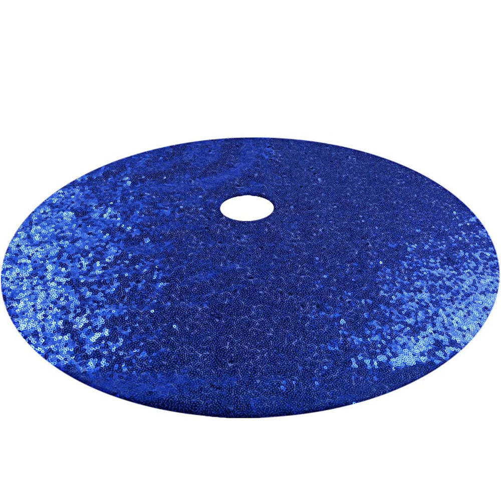 122cm Sequin Christmas Tree Skirt Decorations Blue