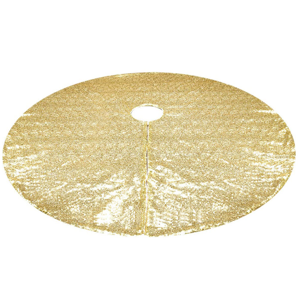 122cm Sequin Christmas Tree Skirt Decorations Gold