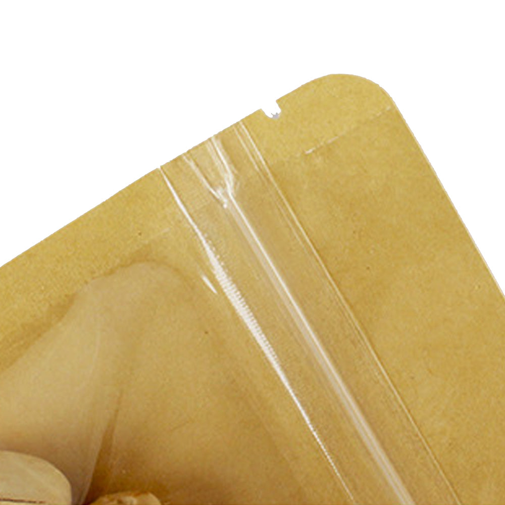 50Pcs 9x14cm Kraft Paper Food Bag Stand Up Pouch