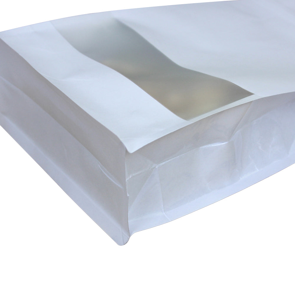50pcs 10x20cm White Kraft Paper Food Seal Bags Stand Up Pouch