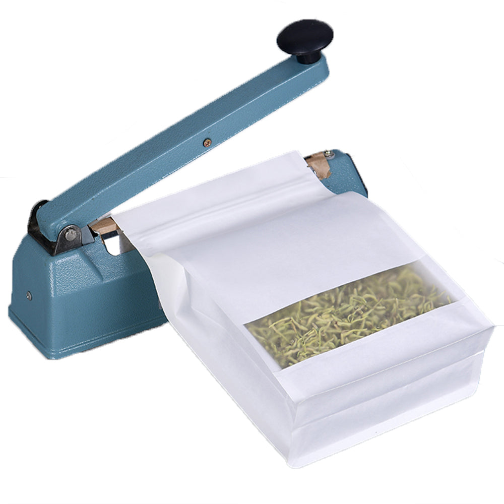 50pcs 10x20cm White Kraft Paper Food Seal Bags Stand Up Pouch