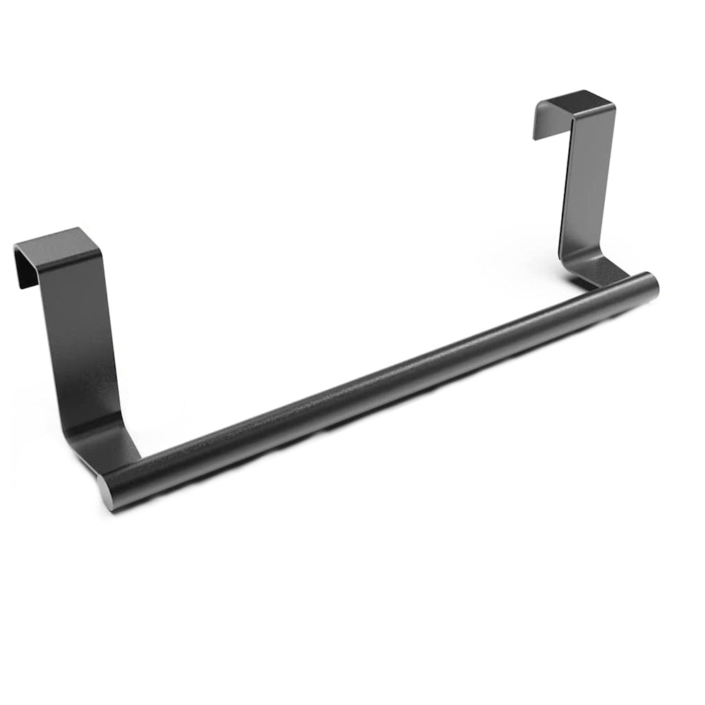 1X Kitchen Bathroom Stainless Steel Over Door Towel Bar Holder Black