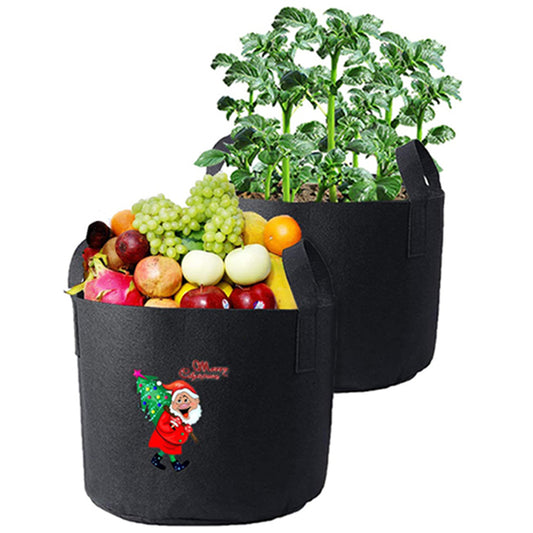 5X Christmas Printed 7 Gallon Non Woven Potato Vegetable Grow Bags