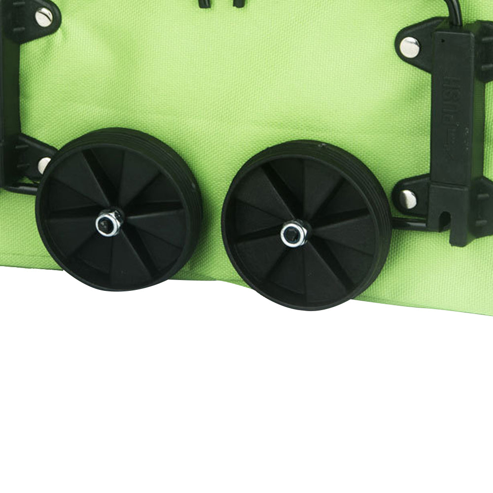 Foldable Two Stage Shopping Cart Trolley with Wheels Green