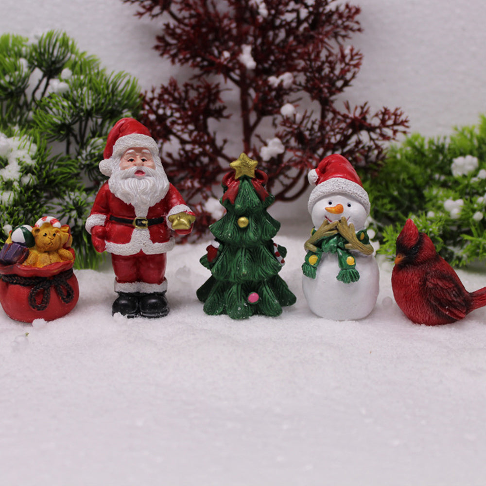 Set of 5Pcs Christmas Garden Resin Statue Figurine Garden Sculpture