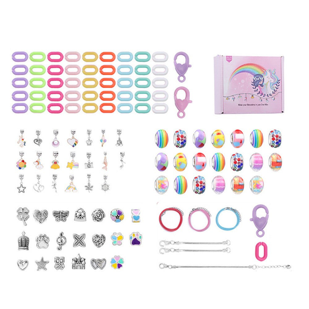 113Pcs DIY Bracelet Making Kit Charm Bracelets Jewellery Crafts Set Multicolor
