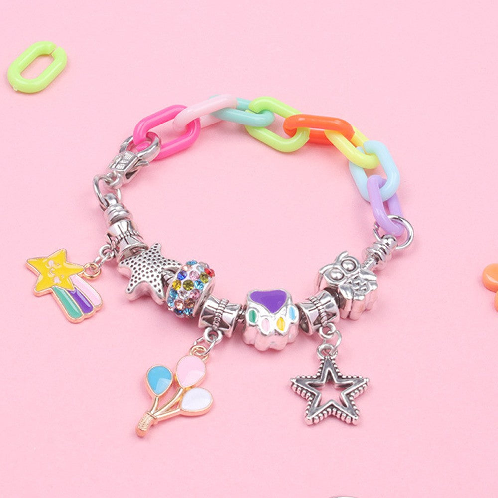 113Pcs DIY Bracelet Making Kit Charm Bracelets Jewellery Crafts Set Multicolor