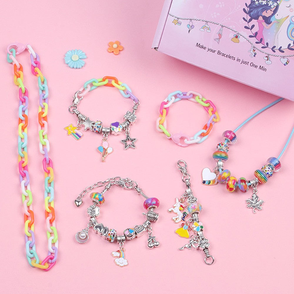 113Pcs DIY Bracelet Making Kit Charm Bracelets Jewellery Crafts Set Multicolor