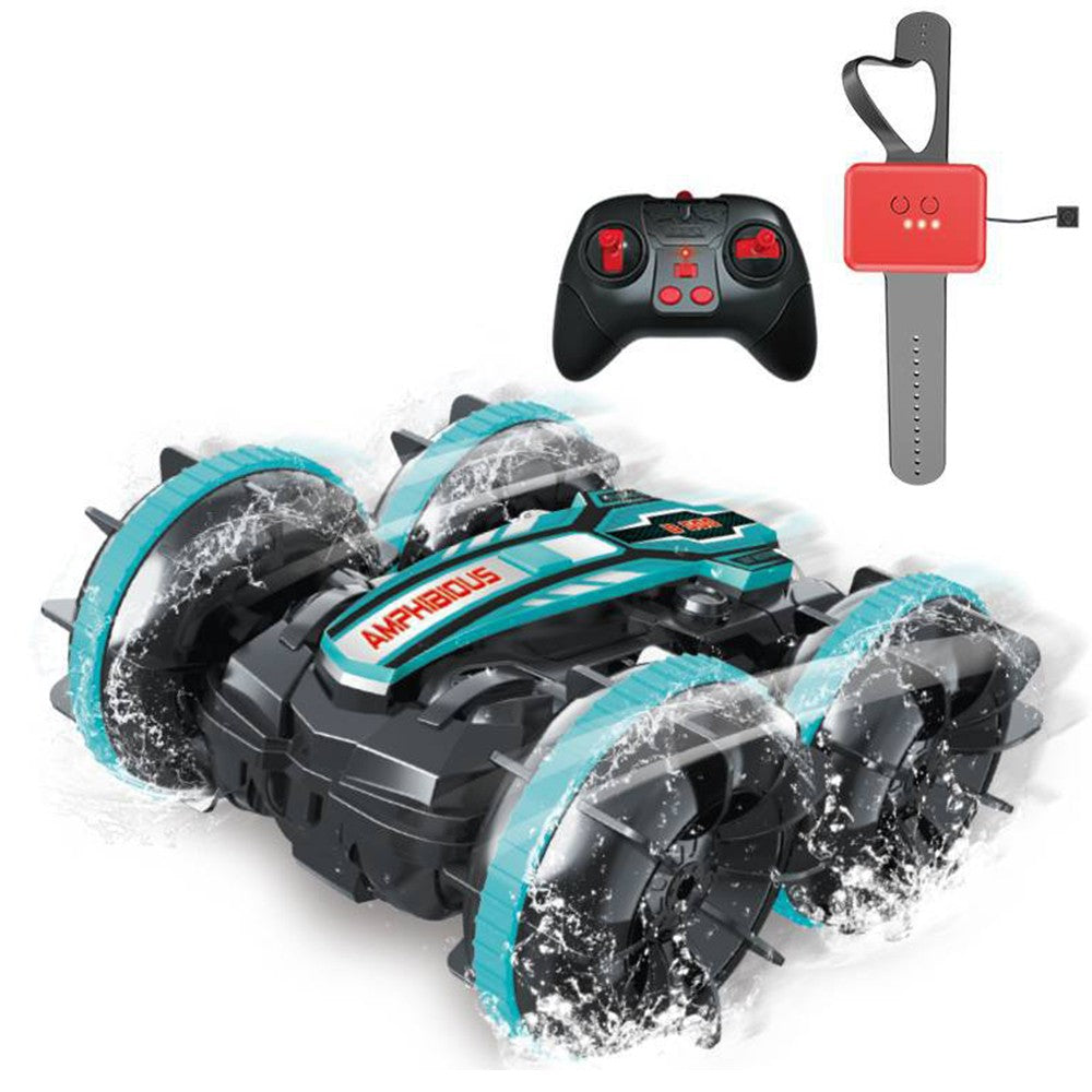 Remote Control Water Toys Car RC Toy Remote Control Amphibious Car Gesture Sensor Toy 4WD Racing Car Blue