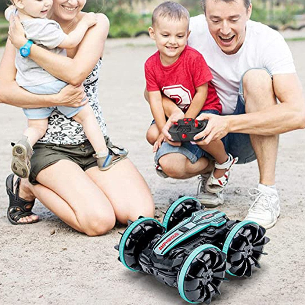 Remote Control Water Toys Car RC Toy Remote Control Amphibious Car Gesture Sensor Toy 4WD Racing Car Blue