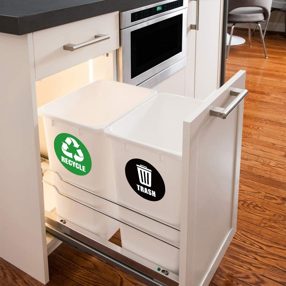 12Pcs Kitchen Recycle Sticker Trash Bin Label Sticker