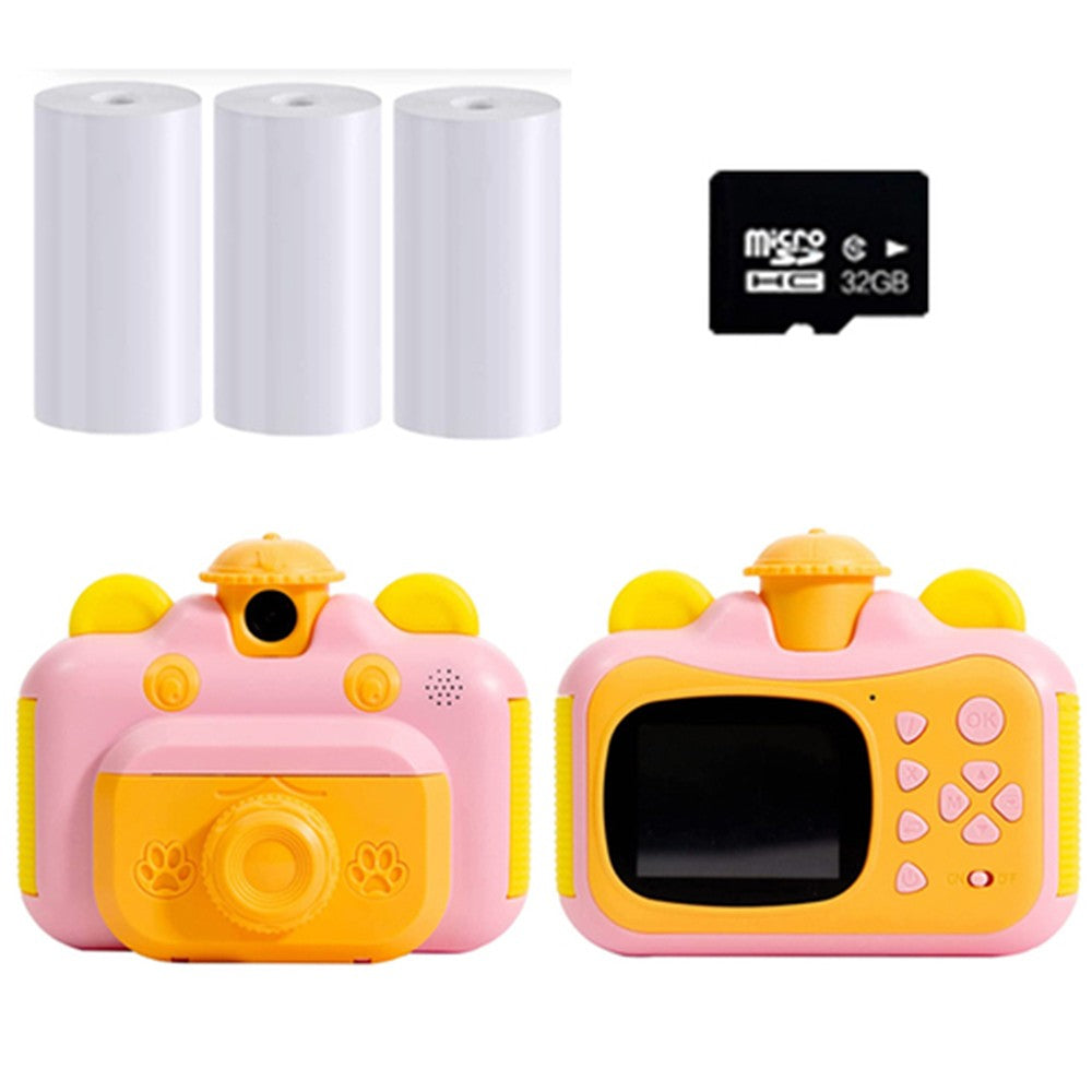 4000W Pixel Kids Instant Print Camera with Photo Paper and 32GB Card Set Pink