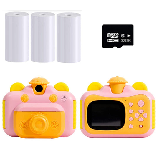 4000W Pixel Kids Instant Print Camera with Photo Paper and 32GB Card Set Pink