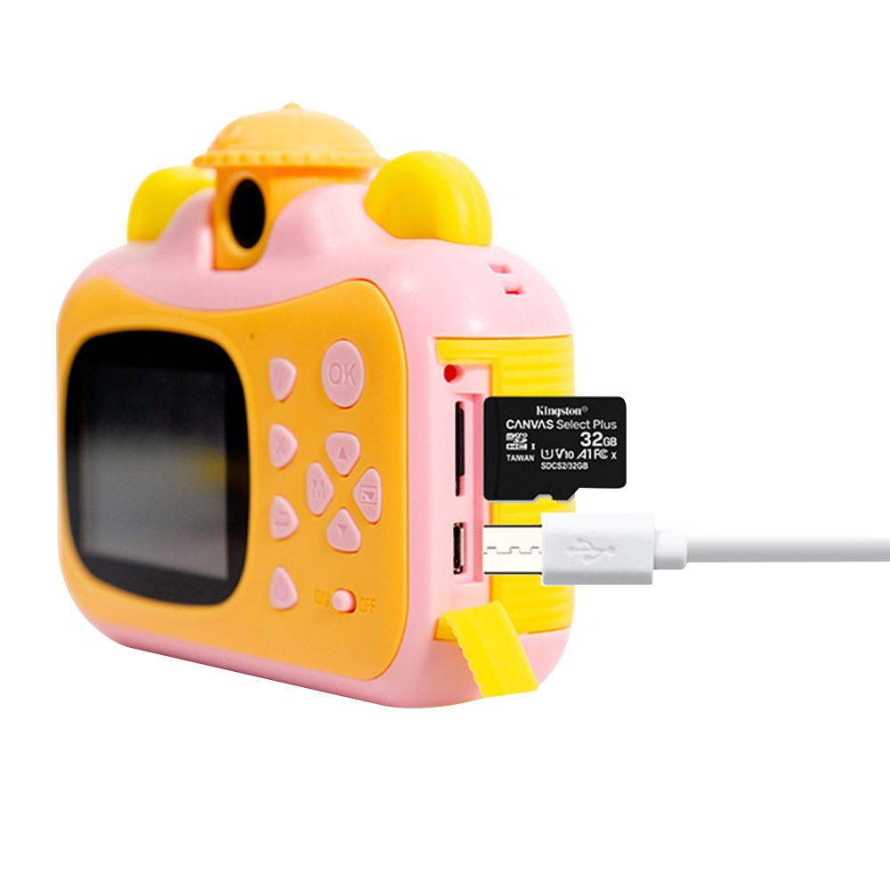 4000W Pixel Kids Instant Print Camera with Photo Paper and 32GB Card Set Pink