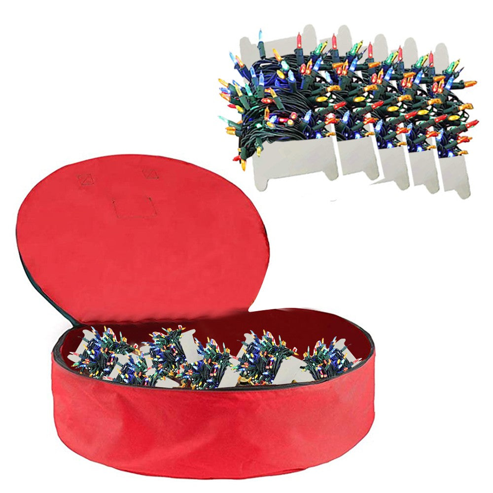 60cm Christmas Lighting Storage Zip Bag 10pcs Christmas Fairy Lights Cable Tidy Cable Winder