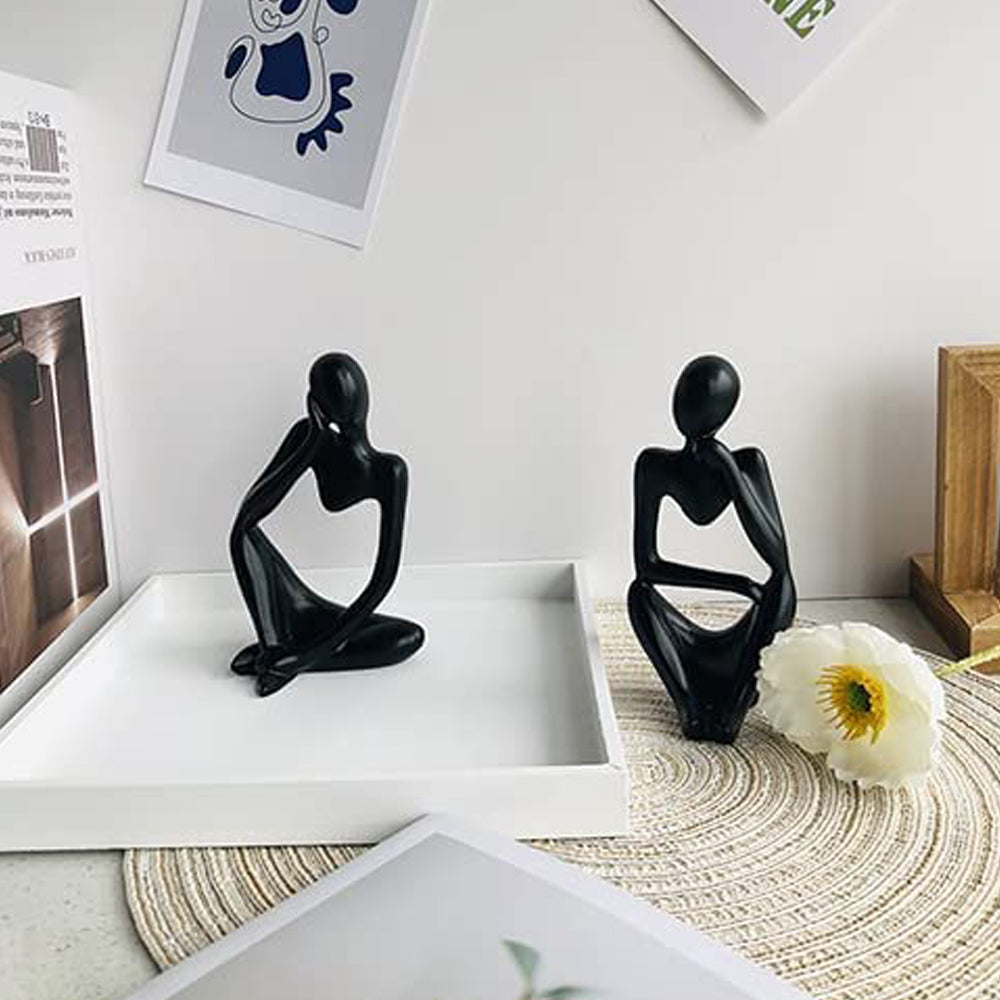 2X Thinker Statue Sculpture Desktop Resin Ornaments Style 1 and 2