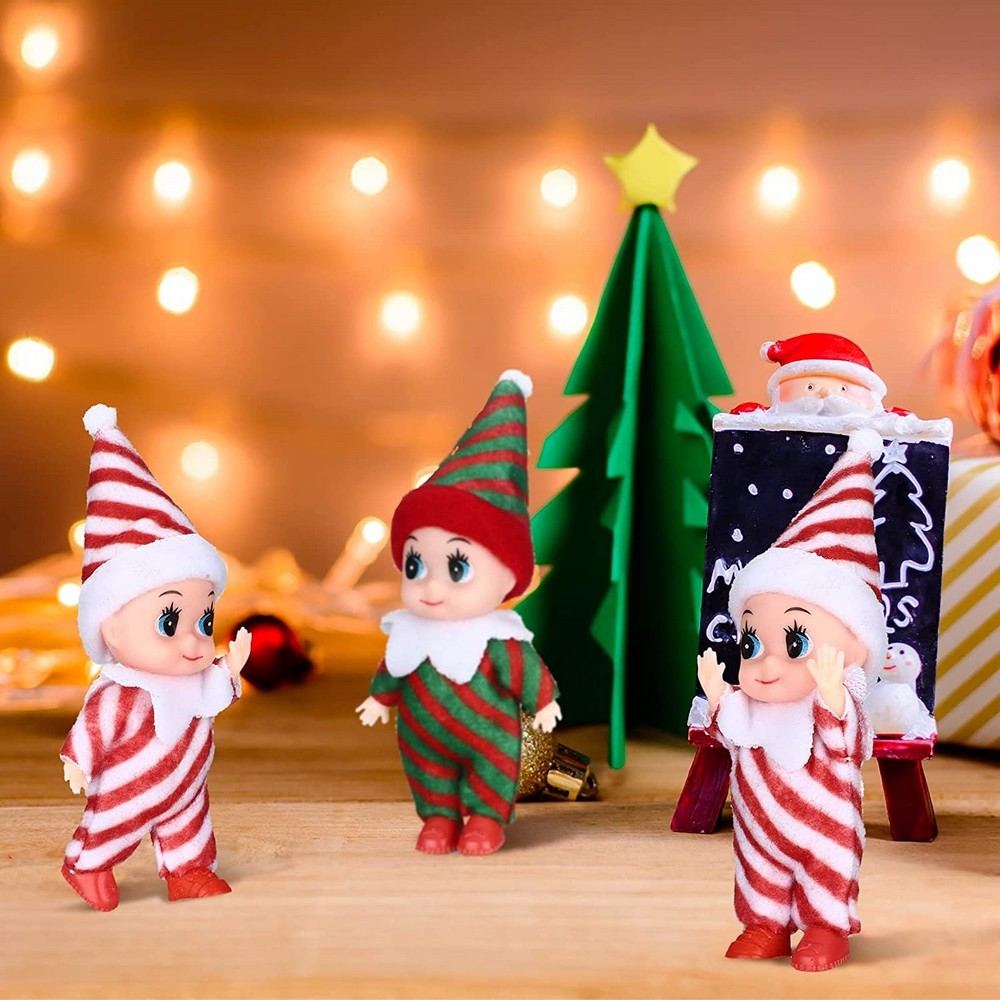 2Pcs Christmas Elf Boy Doll Xmas Decoration