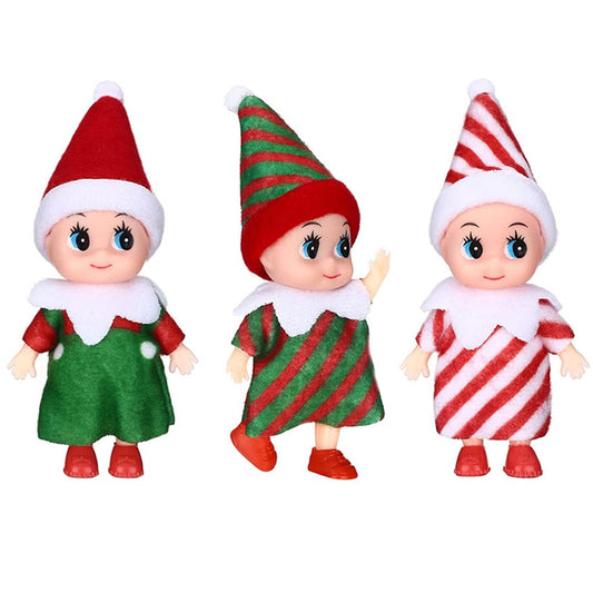 3Pcs Christmas Elf Girl Doll Xmas Decoration