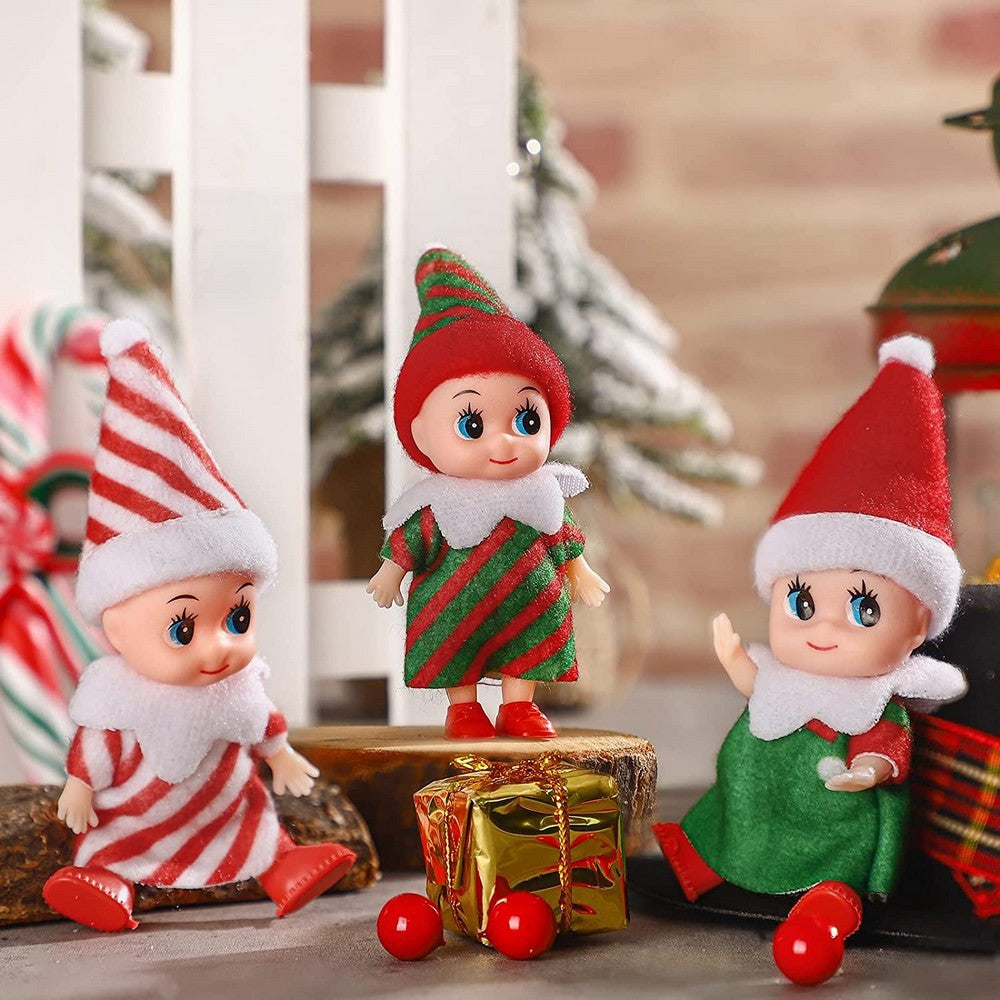 3Pcs Christmas Elf Girl Doll Xmas Decoration