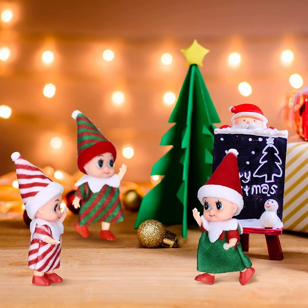 3Pcs Christmas Elf Girl Doll Xmas Decoration