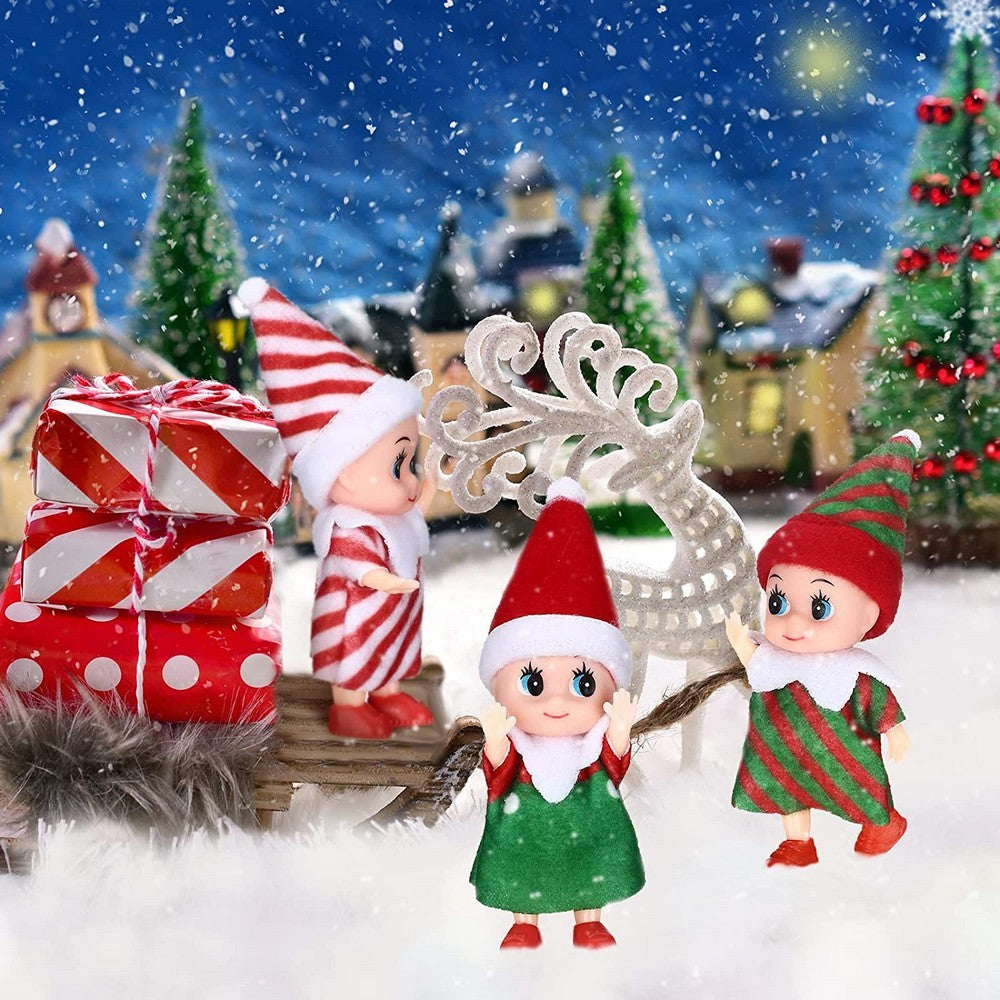 3Pcs Christmas Elf Girl Doll Xmas Decoration