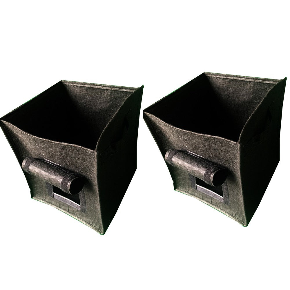 2Pcs 7 Gallon Square Potato Grow Bag Non Woven Vegetable Planting Pouch Black