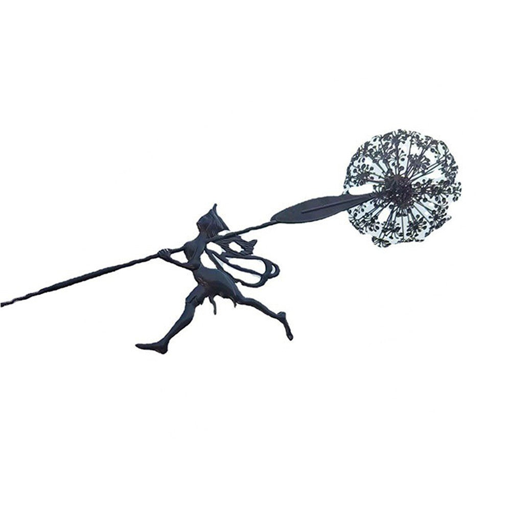 2Pcs Fairies Dandelions Outdoor Garden Statue Yard Fairy Sculpture - Style 1 + 4