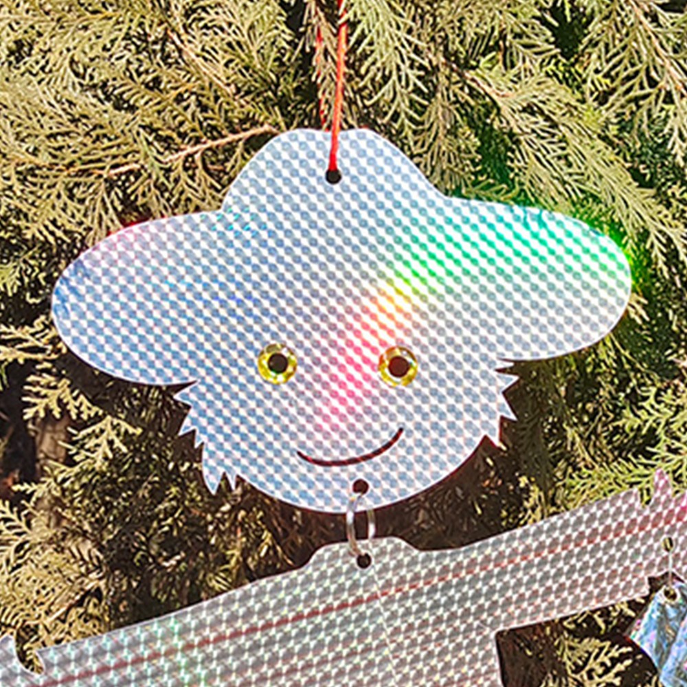 2pcs Hanging Reflective Bird Repeller Scarecrow Bird Deterrent Tool