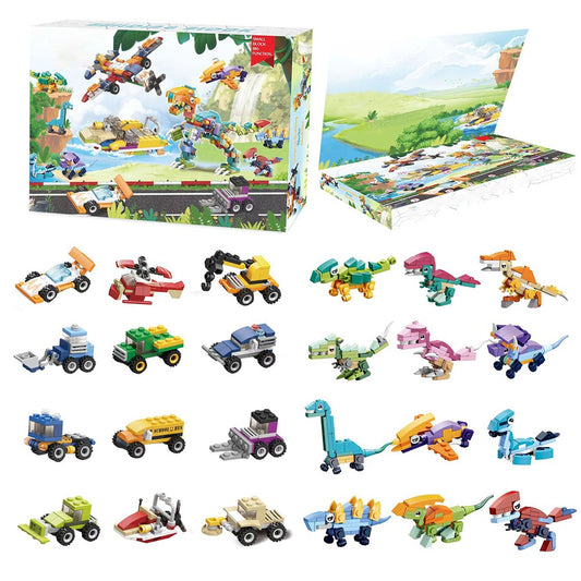 Christmas Advent Countdown Calendar Dinosaur Building Blocks Toy Xmas Blind Box