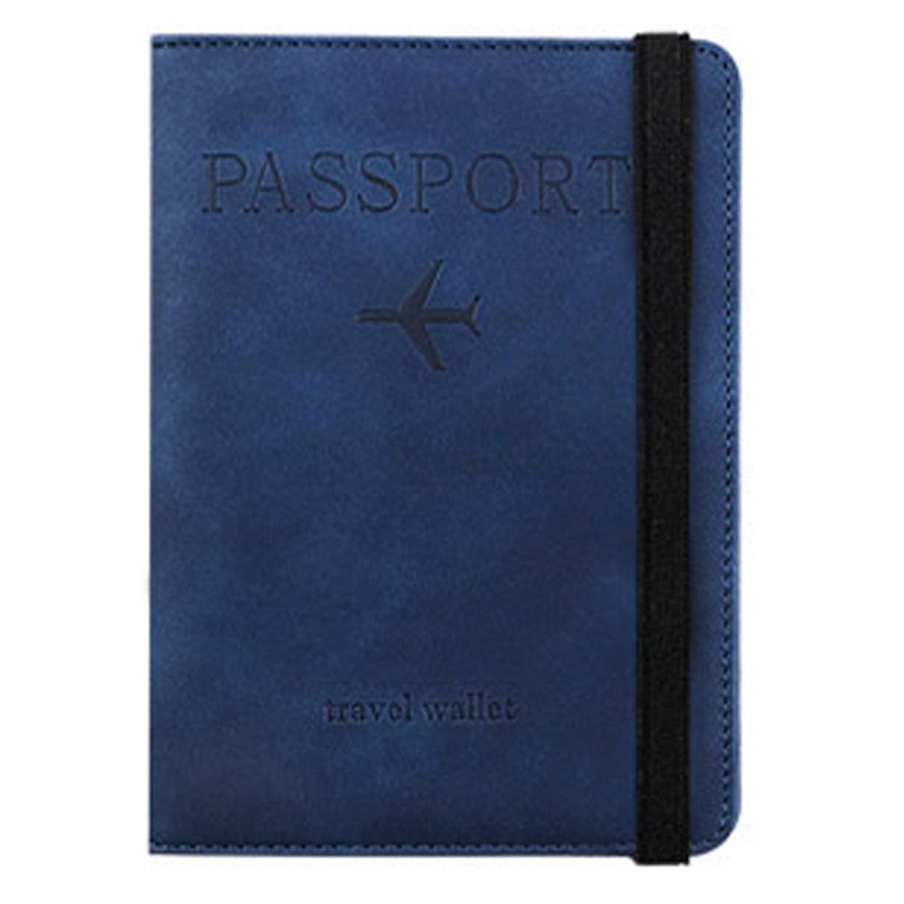 RFID Blocking Travel Passport Holder Purse Card Wallet Dark Blue