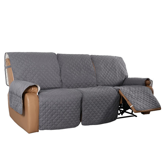 3 Seater Water Resistant Split Recliner Cover Sofa Couch Slipcovers Grey