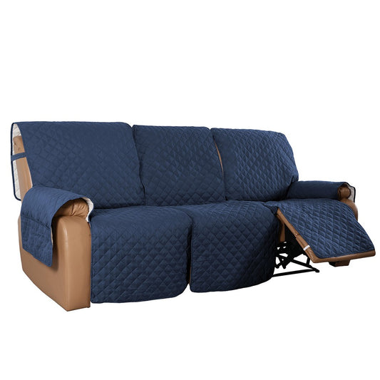 3 Seater Water Resistant Split Recliner Cover Sofa Couch Slipcovers Navy Blue