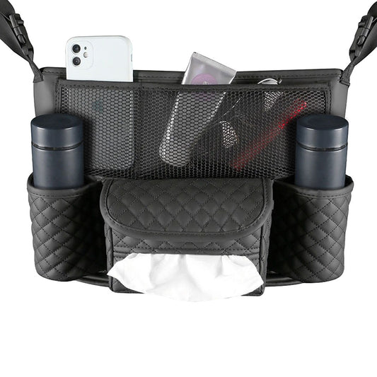 Car Handbag Purse Holder Between Seats Car Storage Bag Car Seat Barrier Black
